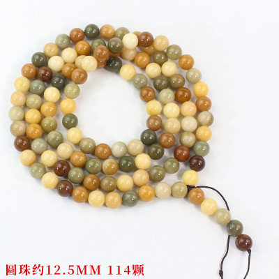 多宝菩提12.5MM圆珠糖果菩提根108颗念珠手链饰品手串DIY脖挂项链送女朋友老婆情人节七夕生日礼物
