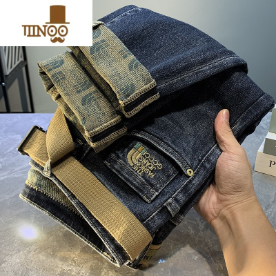 YANXU高端轻奢潮牌薄款牛仔裤男士修身小脚韩版潮流宽松直筒百搭九分裤