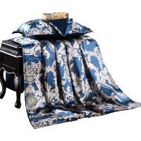 美帮汇100真丝被套双面桑蚕丝床品件套丝绸被罩宽幅床上用品