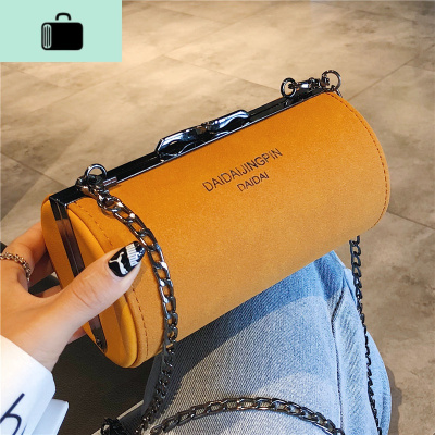 2020上新款个性磨砂圆筒单肩chic链条包包女潮韩版百搭斜挎包小包NEW LAKE女士单肩包