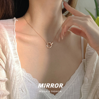 999纯银莫比乌斯双环吊坠项链女锁骨链轻奢高级感礼物配饰送女朋友老婆情人节七夕生日礼物