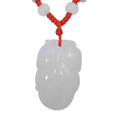 梦克拉 翡翠A货吊坠 叶子 事业有成