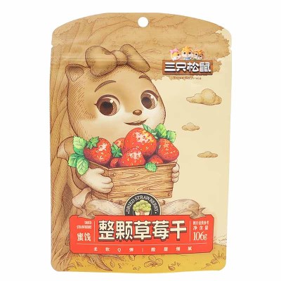 三只松鼠草莓干办公室蜜饯水果干果脯干草莓干106g*1袋