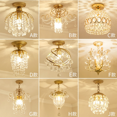 美式小吊灯阳台过道灯走廊灯古达玄关楼梯衣帽间灯门厅灯欧式水晶吊灯