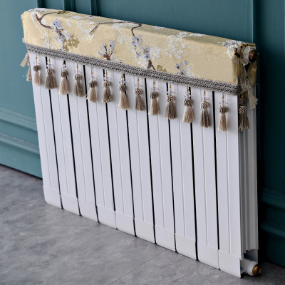 欧式家用暖气片装饰防尘罩新中式防熏黑墙老式布艺暖气罩布艺 鸟语花香黄色 长120cm*厚度10cm*高度(含穗)20cm