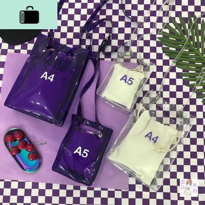 夏天单肩斜挎包ins超火透明果冻包包女2019新款少女百搭手提小包NEW LAKE女斜挎包