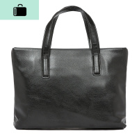 简单时尚男士手提包 横款公文包 电脑包新款商务休闲男包文件包潮NEW LAKE 黑色