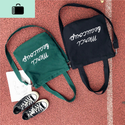 ins帆布单肩包女学生韩版百搭简约学院风Chic文艺小清新斜挎包女NEW LAKE女士单肩包