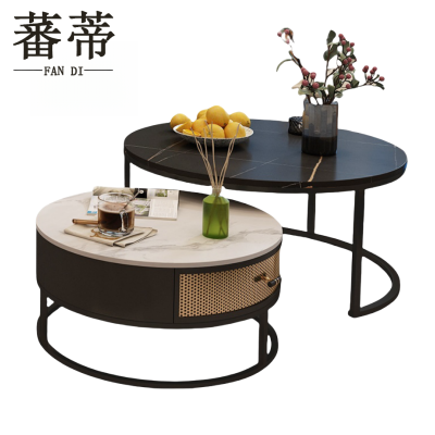 蕃蒂岩板茶几组合套