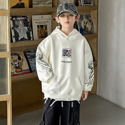 男童秋装连帽卫衣炸街春秋款新款中大童装秋季儿童上衣潮男孩