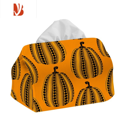 三维工匠怪婆婆草间弥生日式南瓜布艺抽纸盒纸巾包客厅收纳餐桌装饰纸抽袋 纸巾盒小号-波点南瓜02