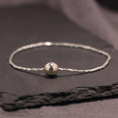 原创新款碎银几两纯银脚踝链女轻奢小众高级感百搭碎银转运球脚链送女朋友老婆情人节七夕生日礼物