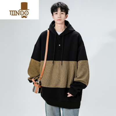 YANXU美式连帽卫衣男生2023新款潮牌高街青少年痞帅秋装外套