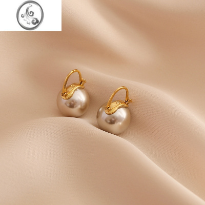JiMi时尚大珍珠耳环女韩国气质简约个性高级感大气网红耳饰2022新款潮