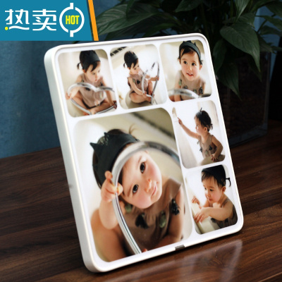 敬平儿童宝宝照片摆台组合拼图相框定制带相框来图定做全家福影楼相册 六宫格 30X30厘米