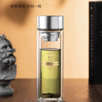 富光 双层抗菌玻璃杯 G2217-SH-400 茶水分离泡茶杯400ML