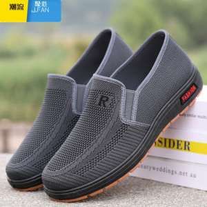 聚范牛筋底新款老北京男鞋单鞋透气休闲防滑软底中老年鞋