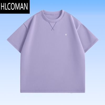 HLCOMAN[敖瑞鹏代言]GENIOLAMODE设计感短袖男女正肩宽松夏季棉t恤
