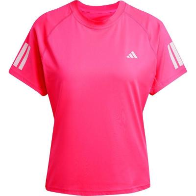 Adidas女士运动T恤透气速干网眼拼接条纹网球衫