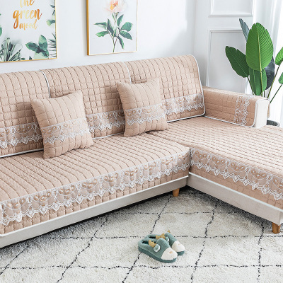 家柏饰(CORATED)四季通用防滑沙发垫坐垫子布艺全包萬能沙发套罩沙发盖布沙发巾 罗兰卡 90*180cm