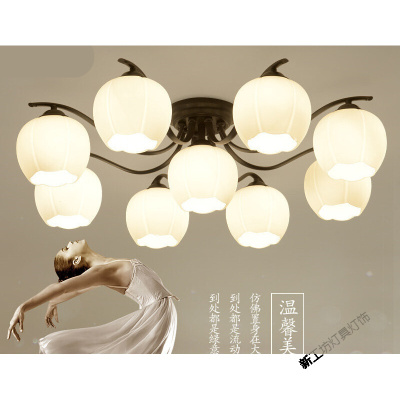 苏宁放心购 led吊灯美式吊灯自然大气客厅灯具现代餐厅简约创意个性卧室灯大厅灯