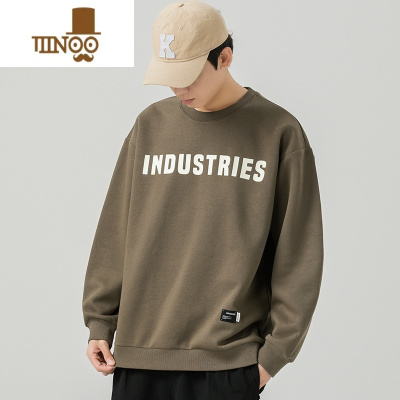 YANXUWOODSOON圆领卫衣男生字母潮牌百搭长袖T恤宽松打底衫