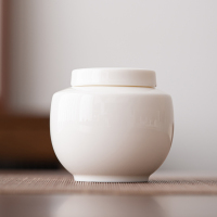 佳德美羊脂玉O型茶叶罐密封罐大号大容量储物罐茶具配件