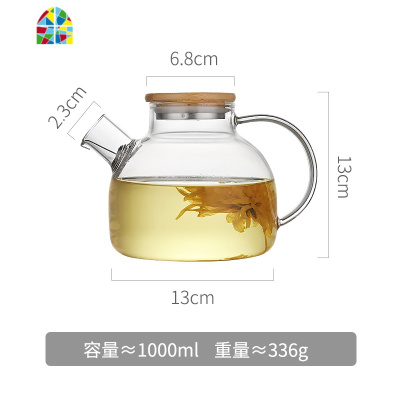日式锤纹玻璃冷水壶耐热防爆凉水杯家用可高温凉白开水壶水具套装 FENGHOU 茶蜡凉水壶