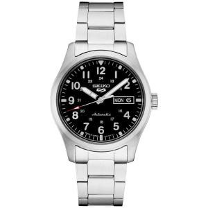 SEIKO 男表 全自动系列商务休闲腕表 双日历43mm黑盘运动手表 送男友 Black