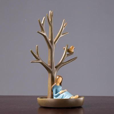 美帮汇美式树杈女孩首饰架家居装饰品创意复古树枝摆件客厅卧室房间摆设