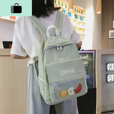 ins风书包女学生韩版 初中网红高中大学少女心森系双肩背包小清新NEW LAKE女手包