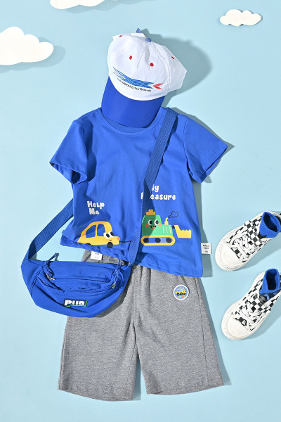 [1件3折]铅笔俱乐部童装2025夏装新款男小童短裤儿童五分裤子宝宝针织中裤