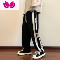 七斓裤子男士运动春季工装高街休闲长裤潮牌卫裤宽松直筒阔腿男裤