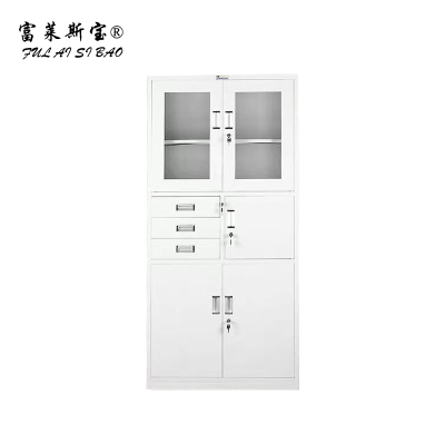富莱斯宝 偏三斗铁皮文件柜(加厚款)档案柜储物柜 850*390*1800 /个