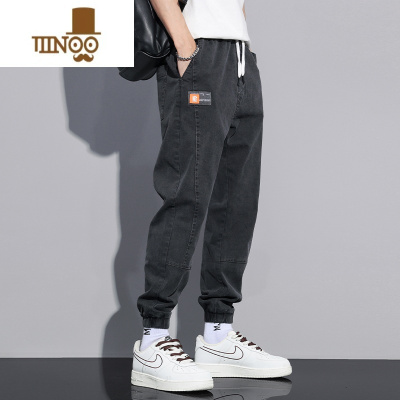 YANXU干活穿的裤子牛仔裤男款夏季耐磨耐脏工作裤宽松大码男装哈伦长裤