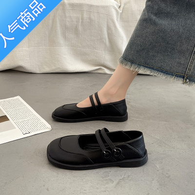 SUNTEK小皮鞋女浅口平底单鞋夏季玛丽珍鞋2023新款法式温柔配裙子乐福鞋