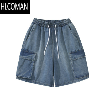 HLCOMANGOGOSOON牛仔短裤男夏季新款男生裤子工装宽松美式男士休闲复古