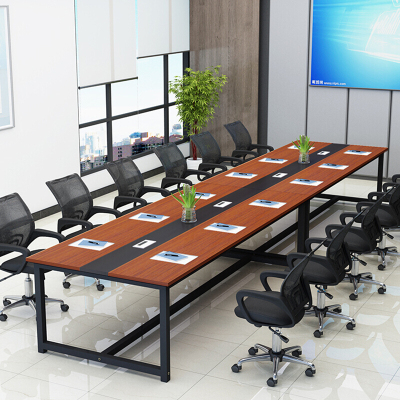 绵冠会议桌简易钢架桌员工桌长条桌 会议桌2400*1200*750