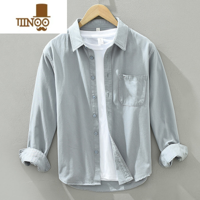 YANXU日系工装衬衫男轻奢感上衣服夏季薄款休闲翻领衬衣外套