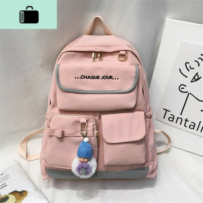 中小学生补课班书包女孩子大童轻便多兜双肩包少女可爱旅游背包潮NEW LAKE