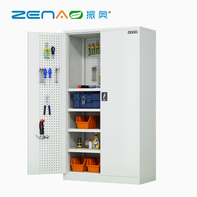 振奥 工具柜重型工具柜五金零件柜多功能加厚车间置物柜 1800x1000x500mm/台(五层调节带挂板灰白)