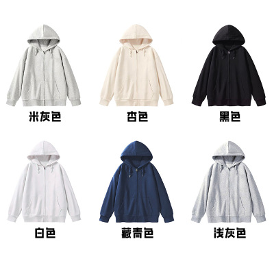 加绒加厚开衫卫衣女秋冬大码拉链外套女保暖口袋连帽上衣女装