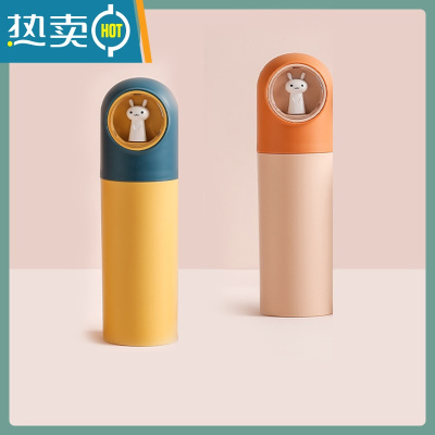 敬平漱口杯牙具杯宿舍女可爱ins风洗漱杯便携式旅行牙刷收纳盒牙具盒 深蓝黄+桔粉 2个装 情侣/闺蜜