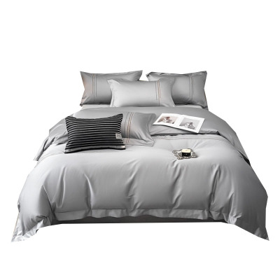 天山柔 200*230cm 100支绣花加尔 四件套 (计价单位:套) 灰色