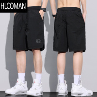 HLCOMAN冰丝休闲短裤薄款男士夏季宽松速干运动潮流百搭工装五分裤子夏天
