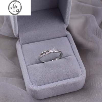 JiMi925银银交叉锆石戒指女小众设计高级轻奢气质ins时尚个性指环刻字