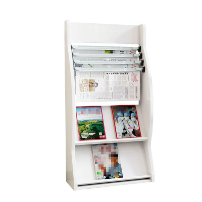 翌嘉 YJ4052912木质报刊架报纸架书报杂志置物架收纳架落地展示架