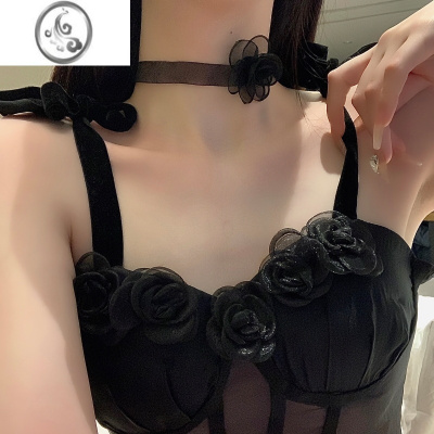 JiMi山茶花项链绳女锁骨链脖颈链choker花朵项圈颈带脖子饰品情侣颈环