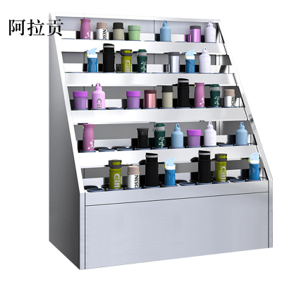 阿拉贡304不锈钢员工车间多格茶杯放置收纳柜50位水杯架1250*1050*590