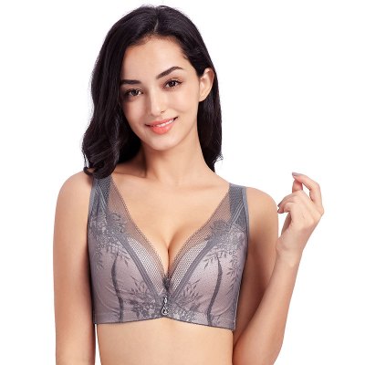大胸显小文胸全罩杯有钢圈胸罩收副乳大码胖mm透气内衣女薄款夏天_524